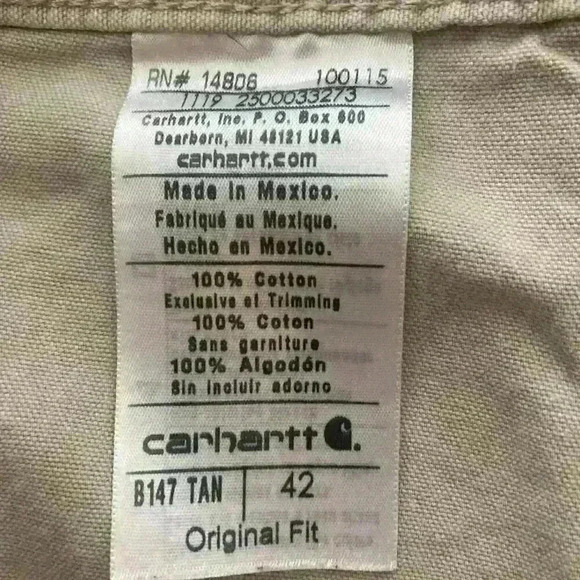 Carhartt Mens Cargo Carpenter Shorts Size 42 Workwear Outdoors Original Fit B147 - Picture 7 of 10